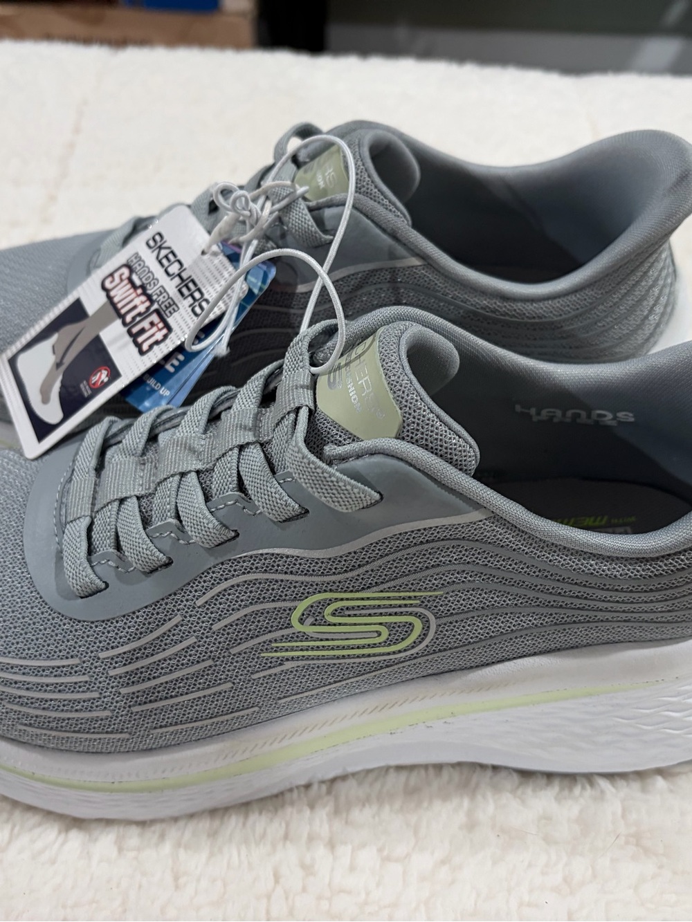 Skechers Men's Gray and Lime Athletic Sneakers